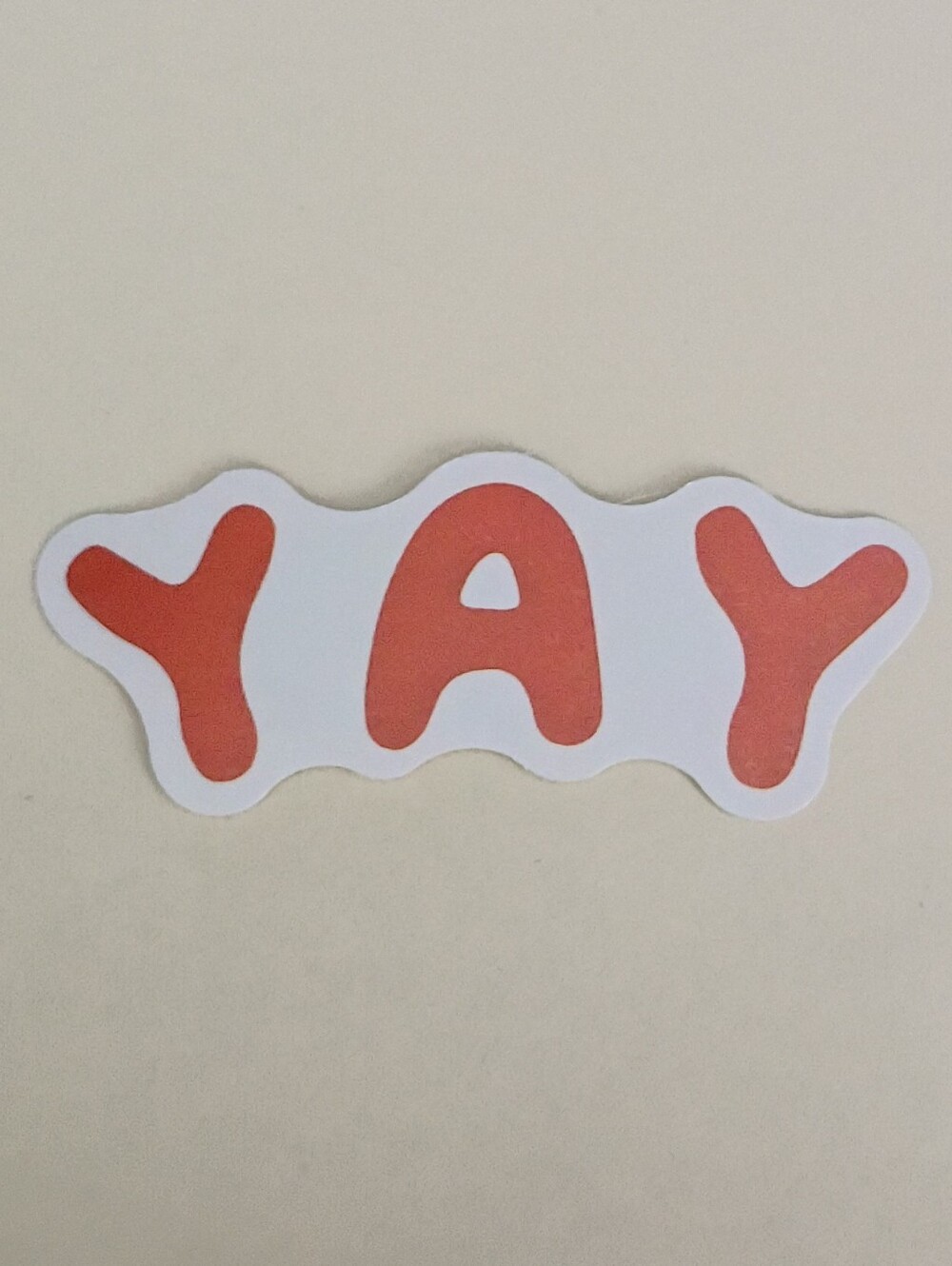 10/$10 Stickers - YAY - Capital Letters Curved Red Text
